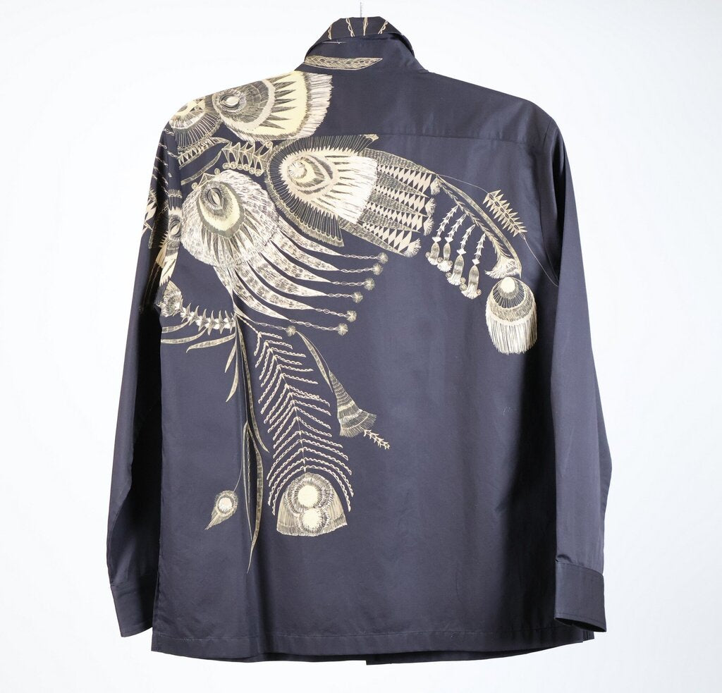 Black and Beige Feather Pattern Shirt (8)