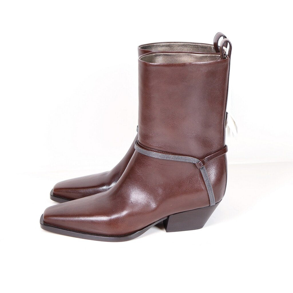 Brown Leather Monili Boot (7.5)