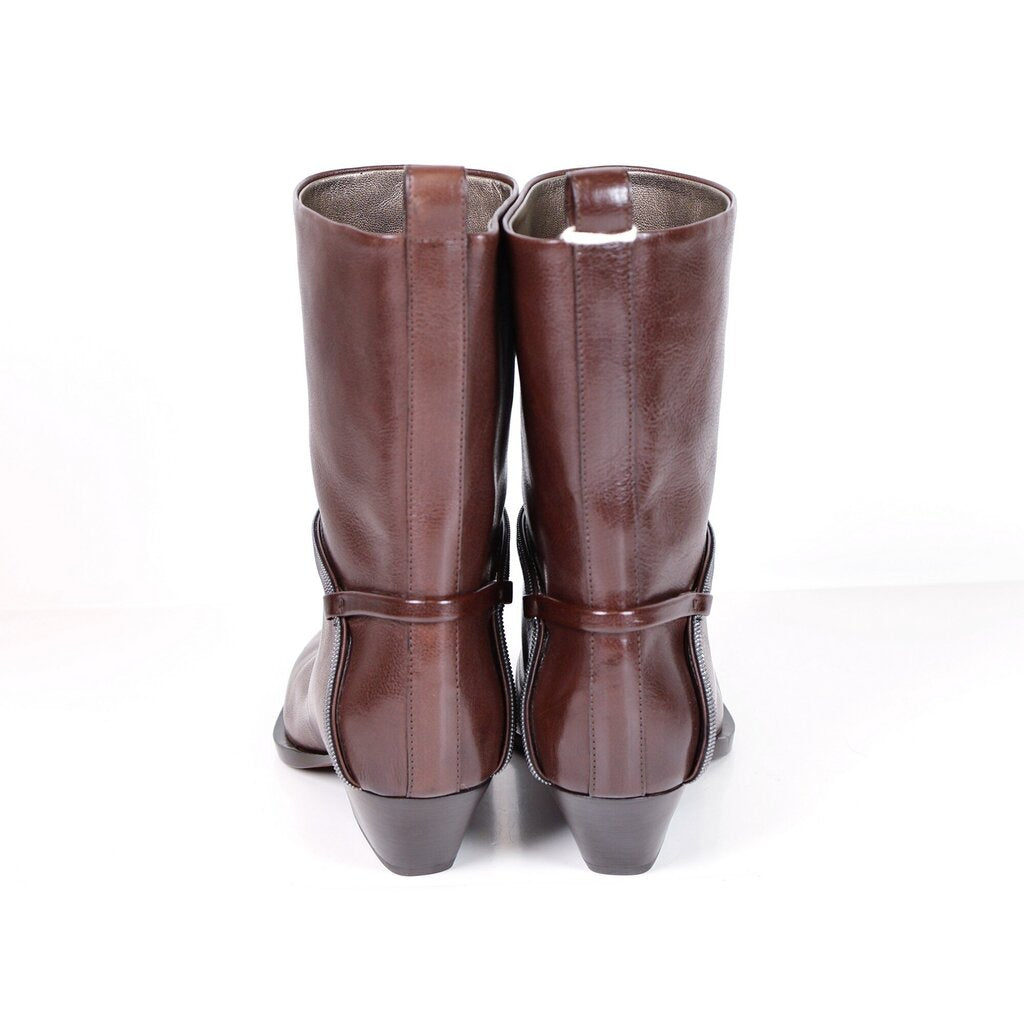 Brown Leather Monili Boot (7.5)