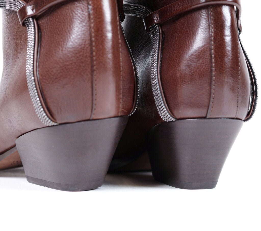 Brown Leather Monili Boot (7.5)