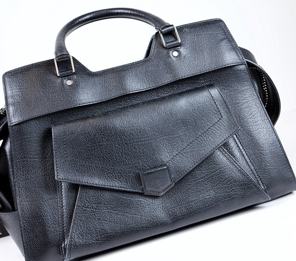 Black Leather Tote/Crossbody