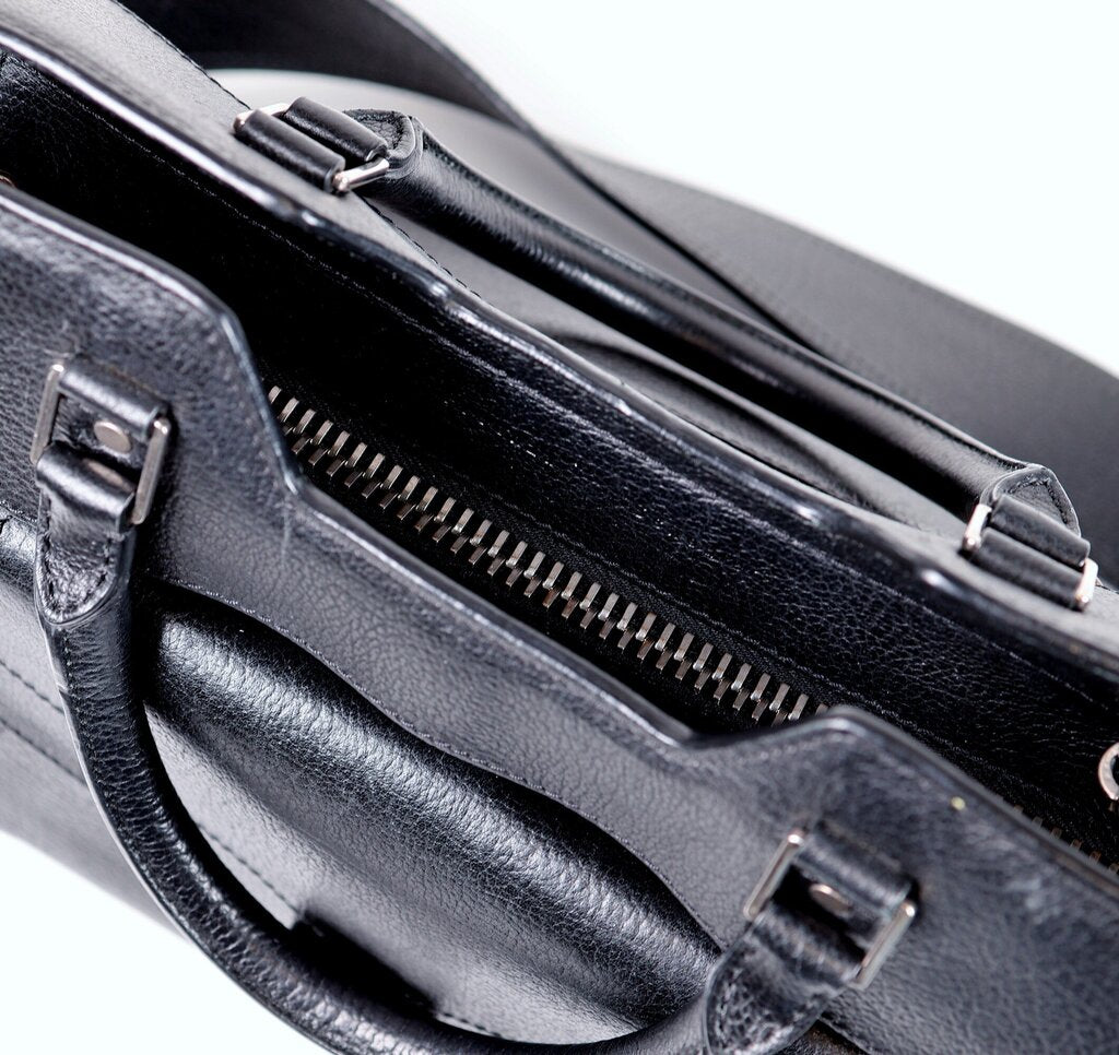 Black Leather Tote/Crossbody