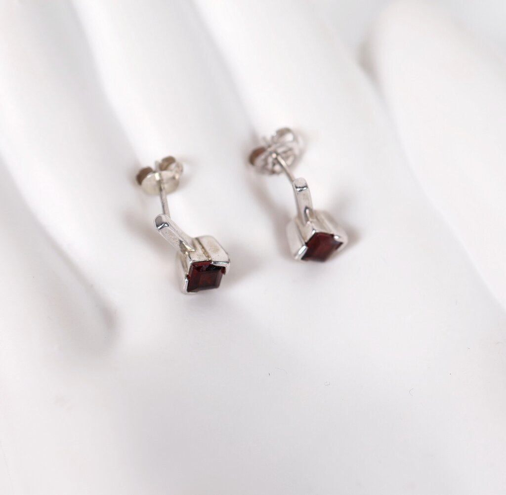 Sterling and Garnet 'Quasar' Earrings