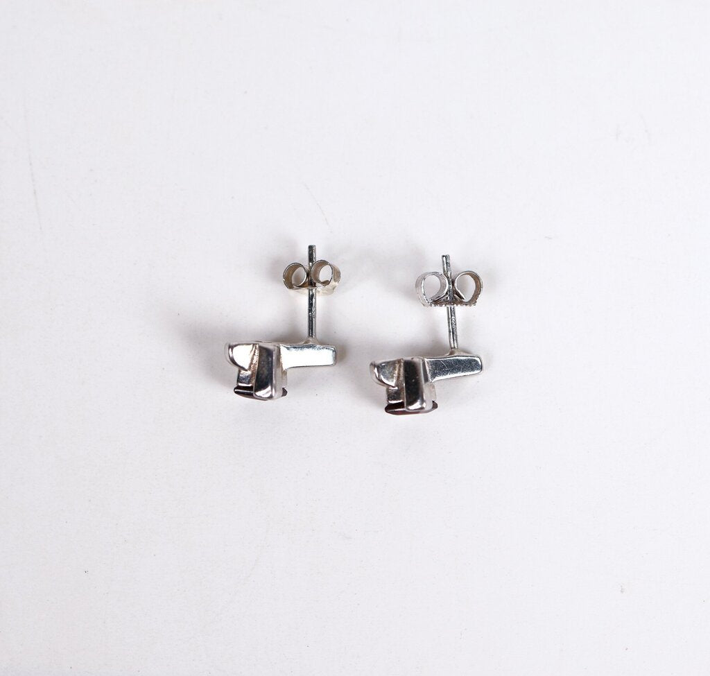 Sterling and Garnet 'Quasar' Earrings