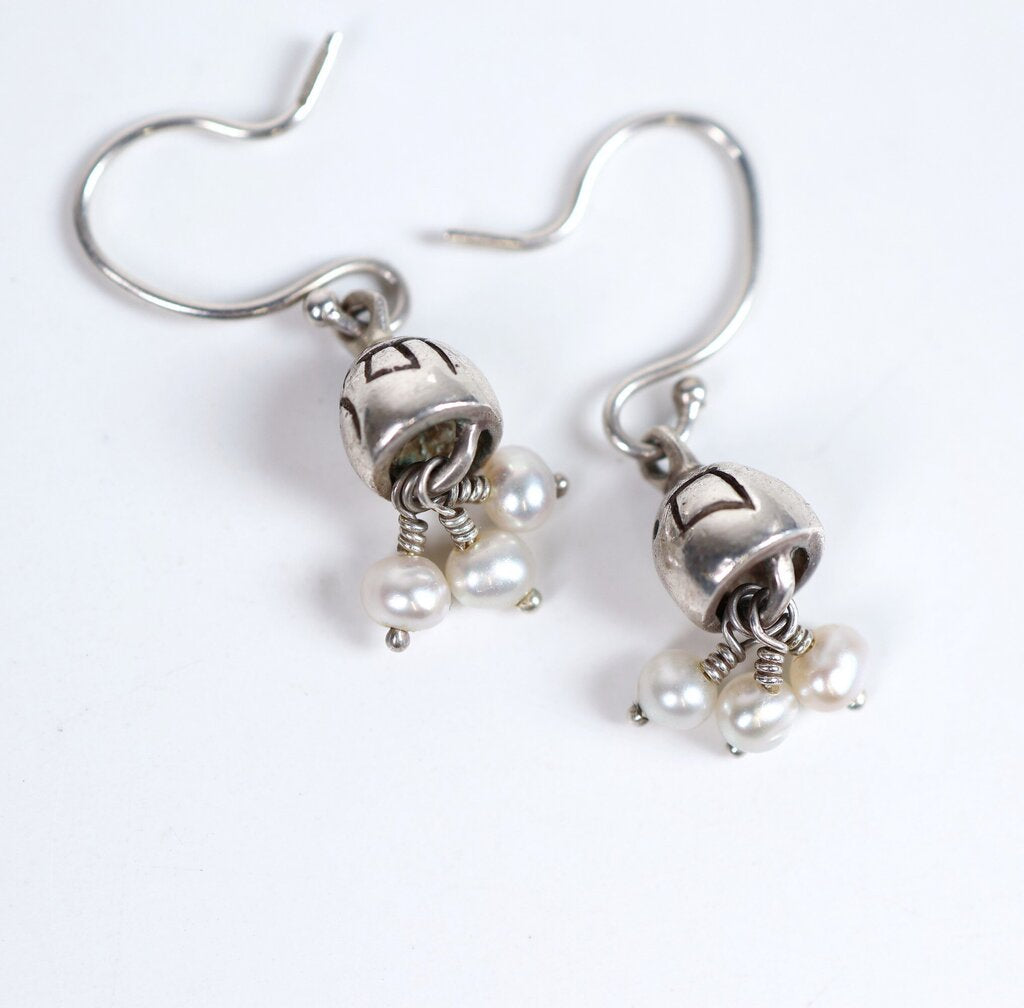 Sterling and Pearl Earrings