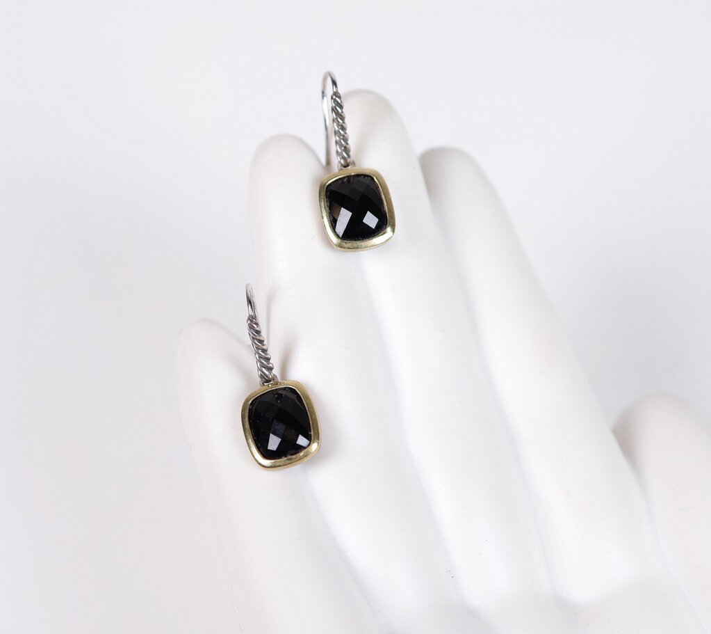 Sterling 18K and Onyx 'Albion Drop' Earrings
