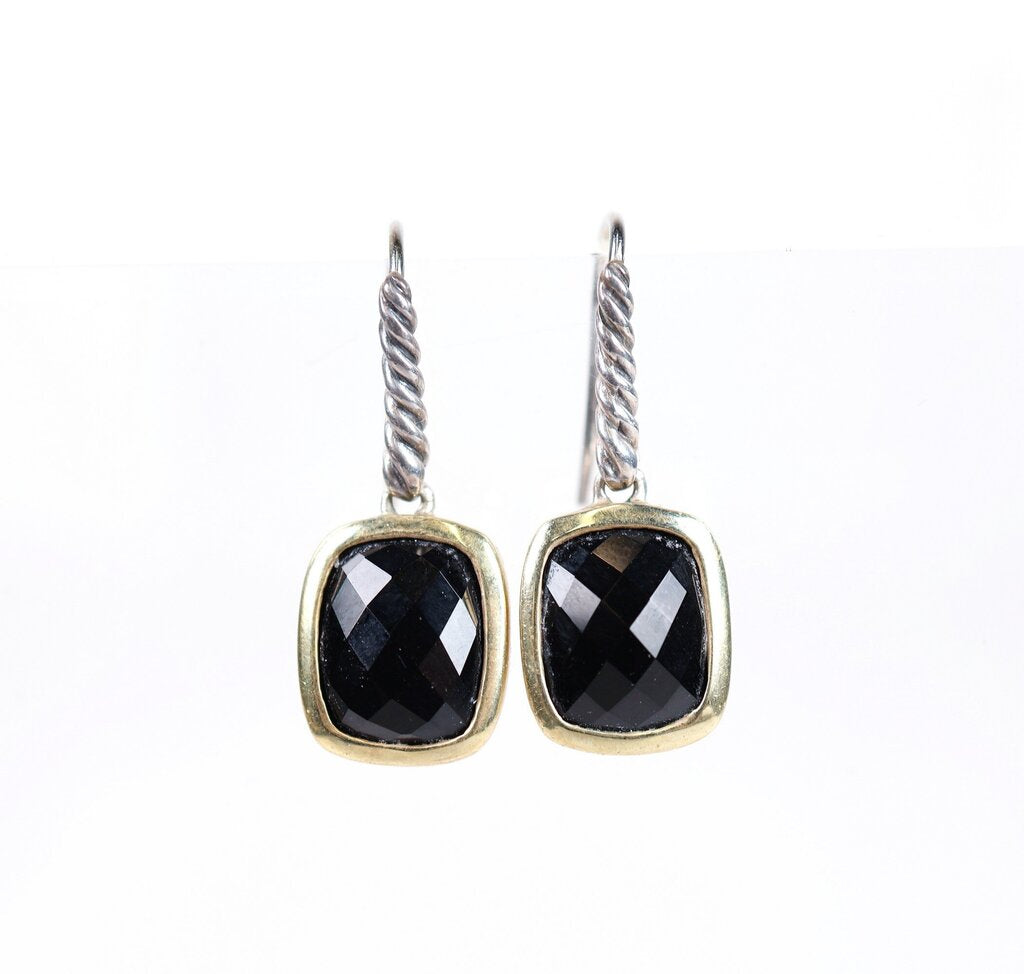 Sterling 18K and Onyx 'Albion Drop' Earrings