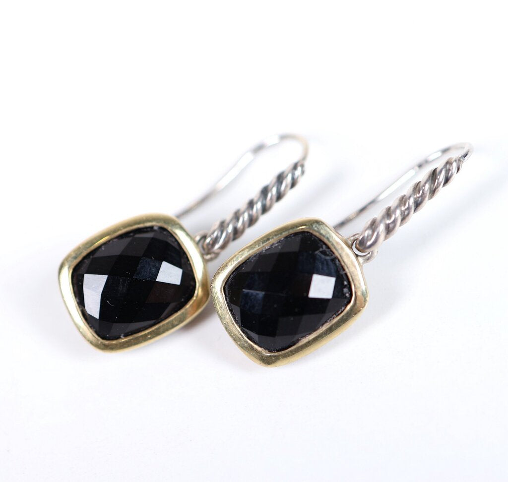 Sterling 18K and Onyx 'Albion Drop' Earrings