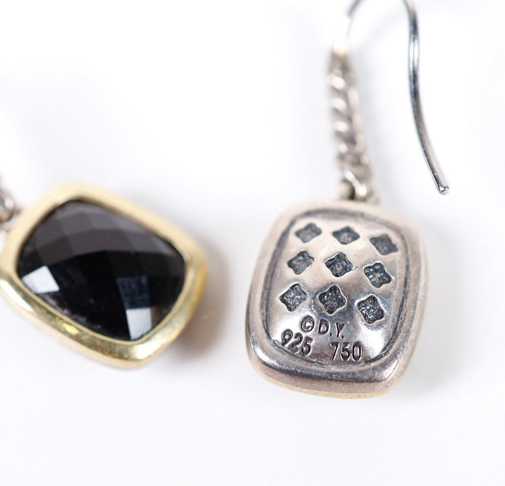 Sterling 18K and Onyx 'Albion Drop' Earrings