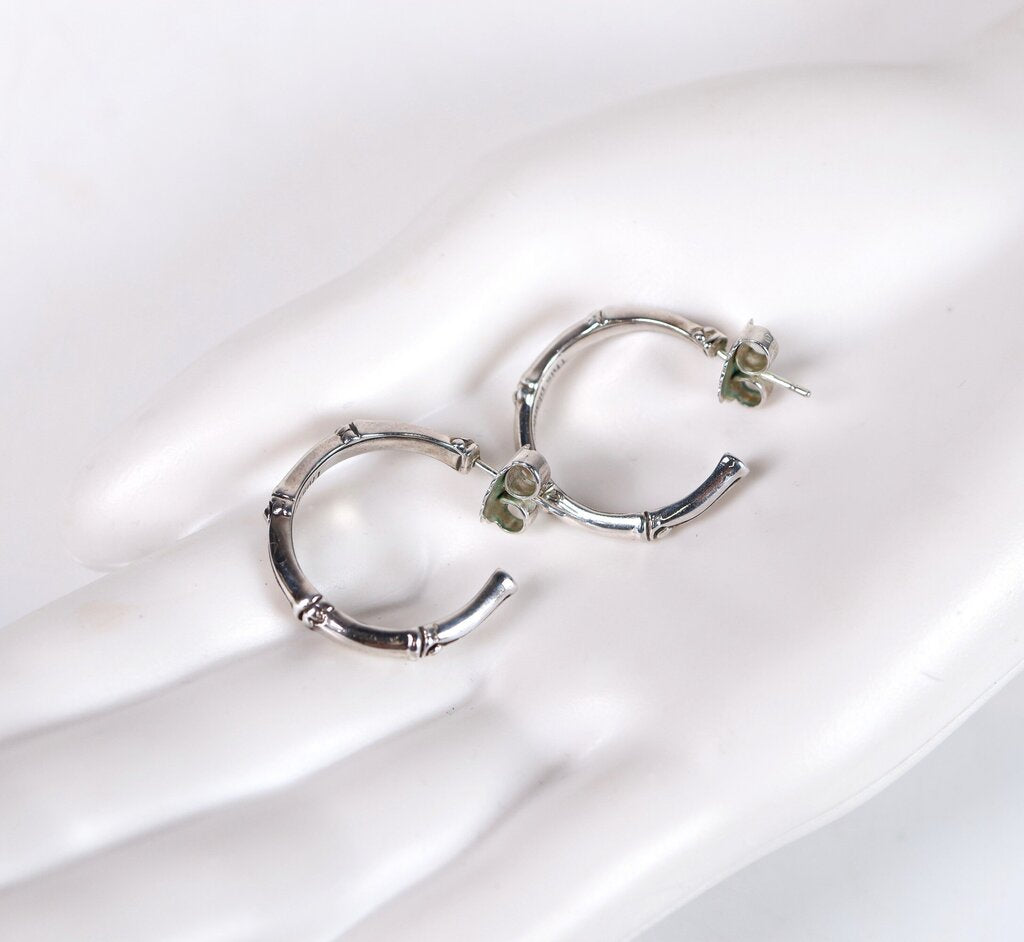 Sterling 'Bamboo' Hoops