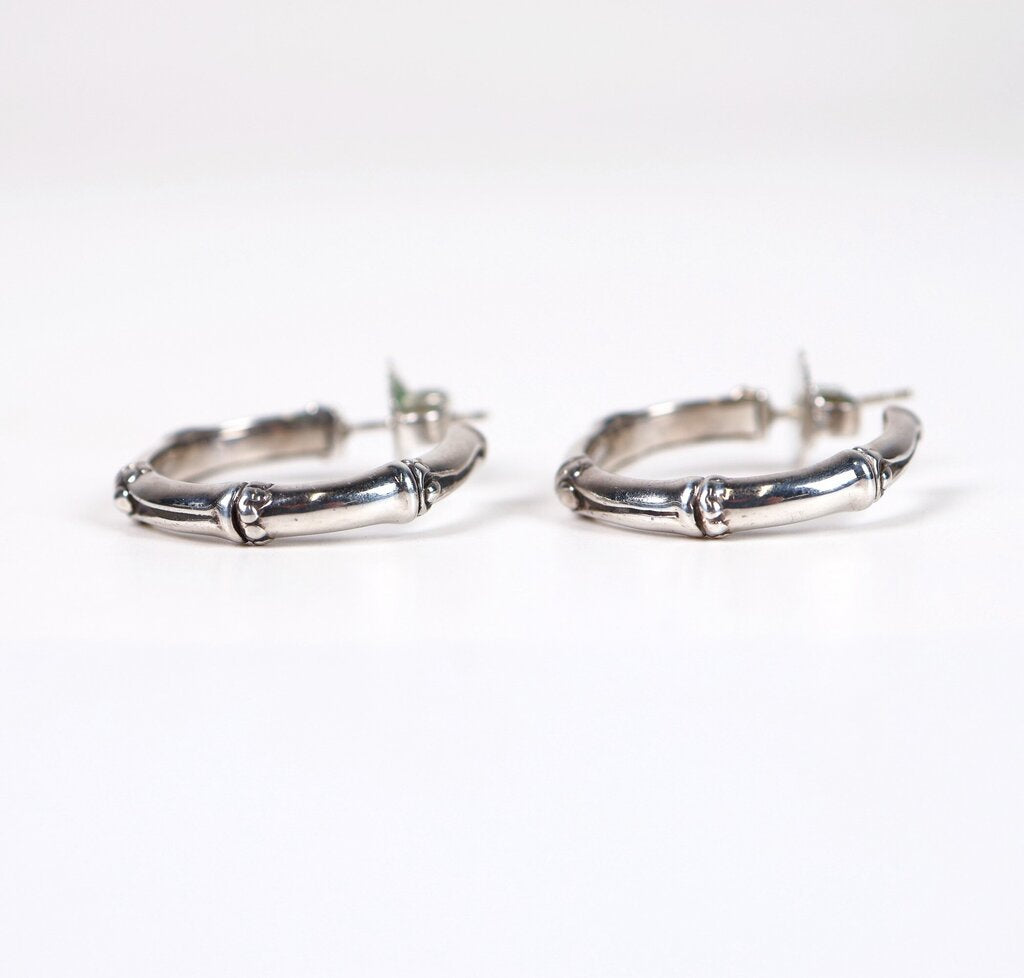 Sterling 'Bamboo' Hoops