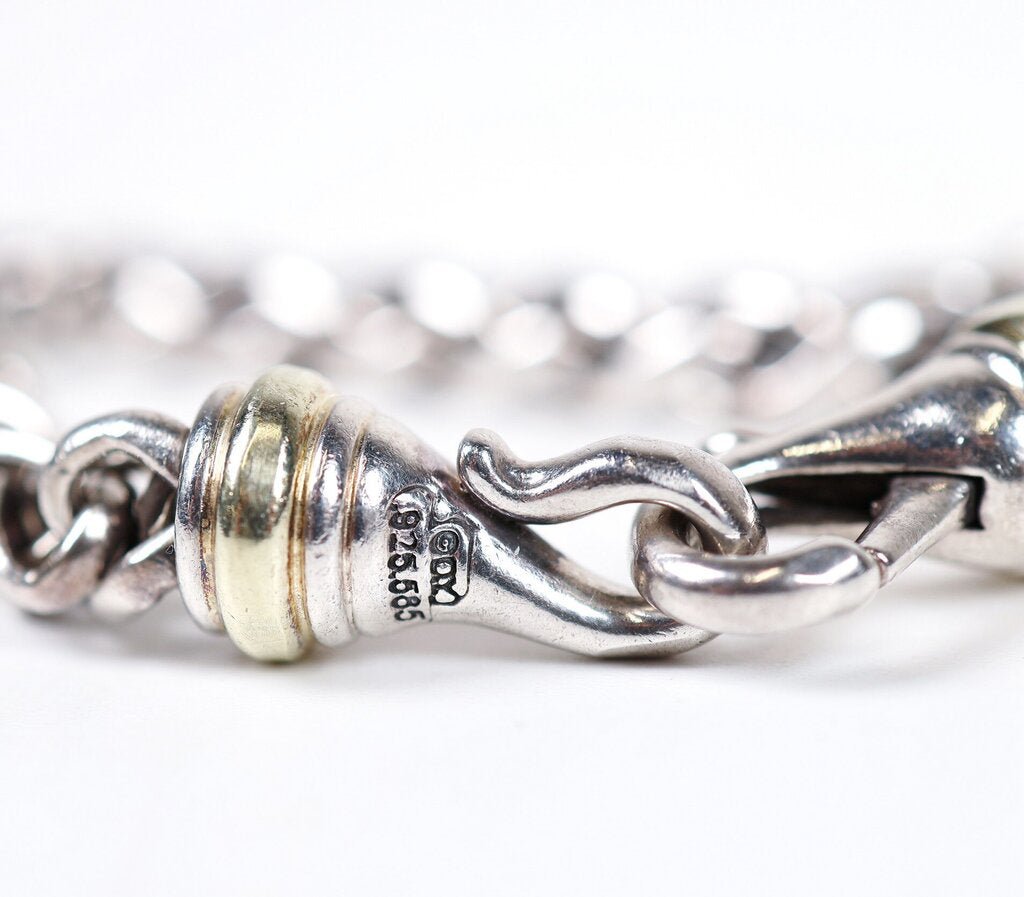 Sterling and 14K 6mm 'Wheat Bracelet'