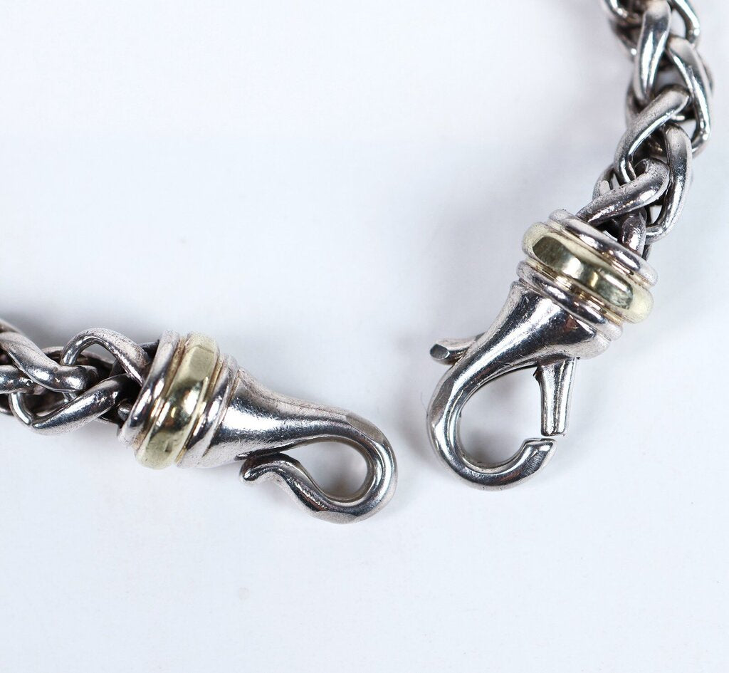 Sterling and 14K 6mm 'Wheat Bracelet'