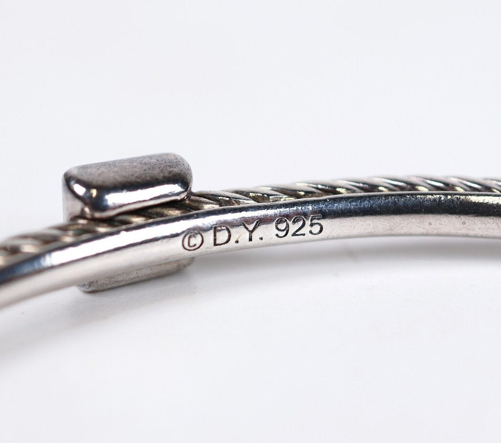 Sterling and Diamond Cable Bangle 'Confetti Pave'