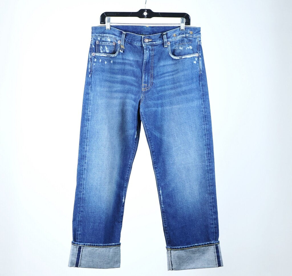 Medium Wash Cuffed Jeans (30)