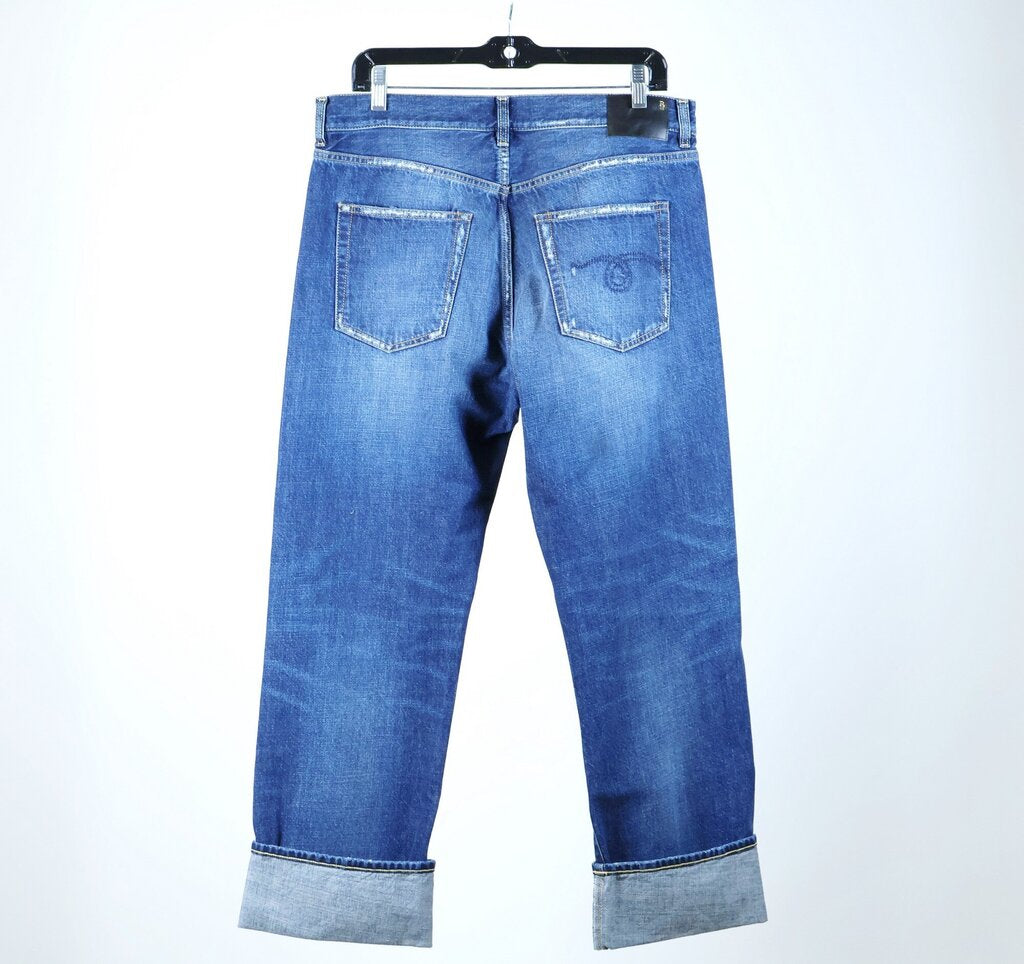 Medium Wash Cuffed Jeans (30)