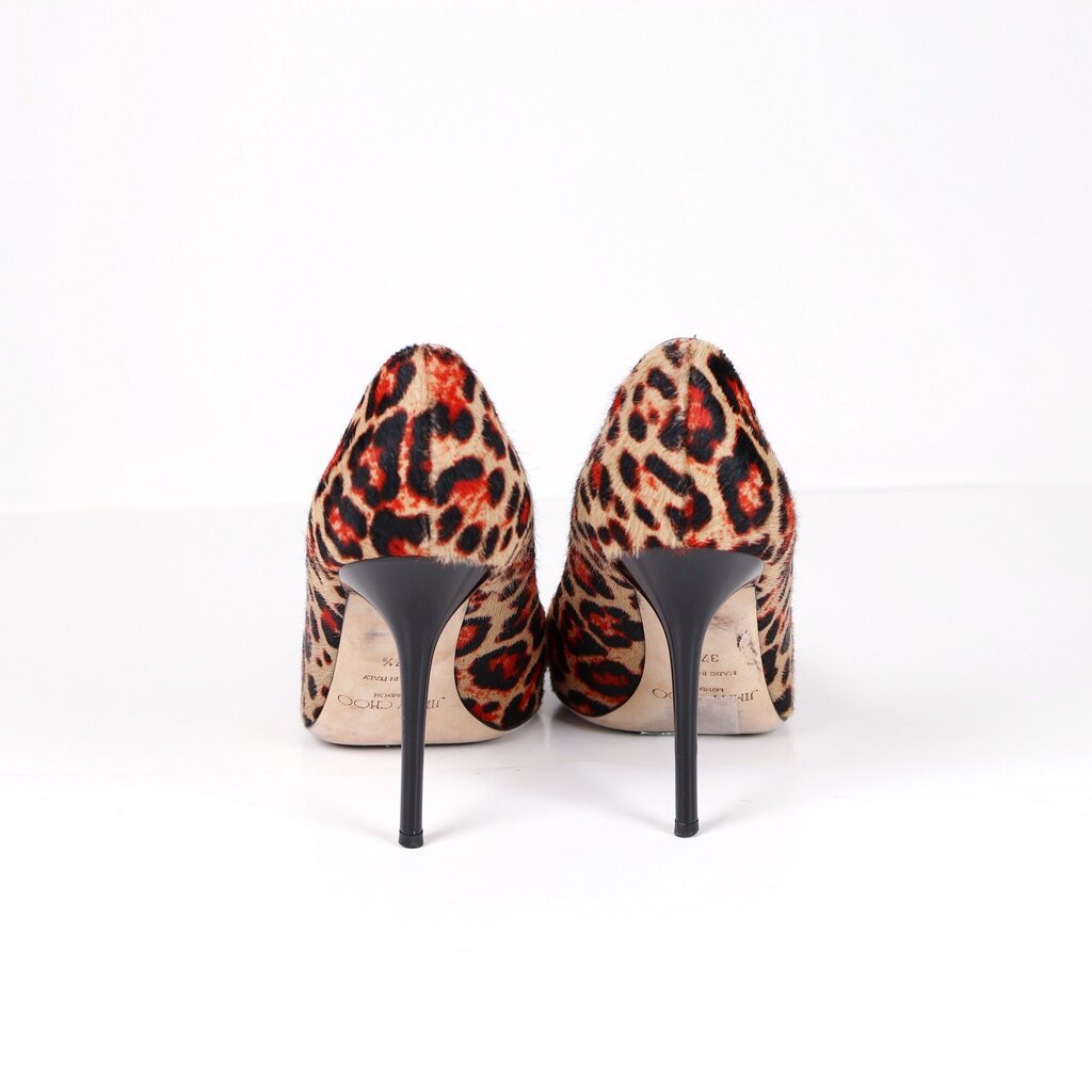 Tan and Red Leopard Calf Hair Heels (7.5)