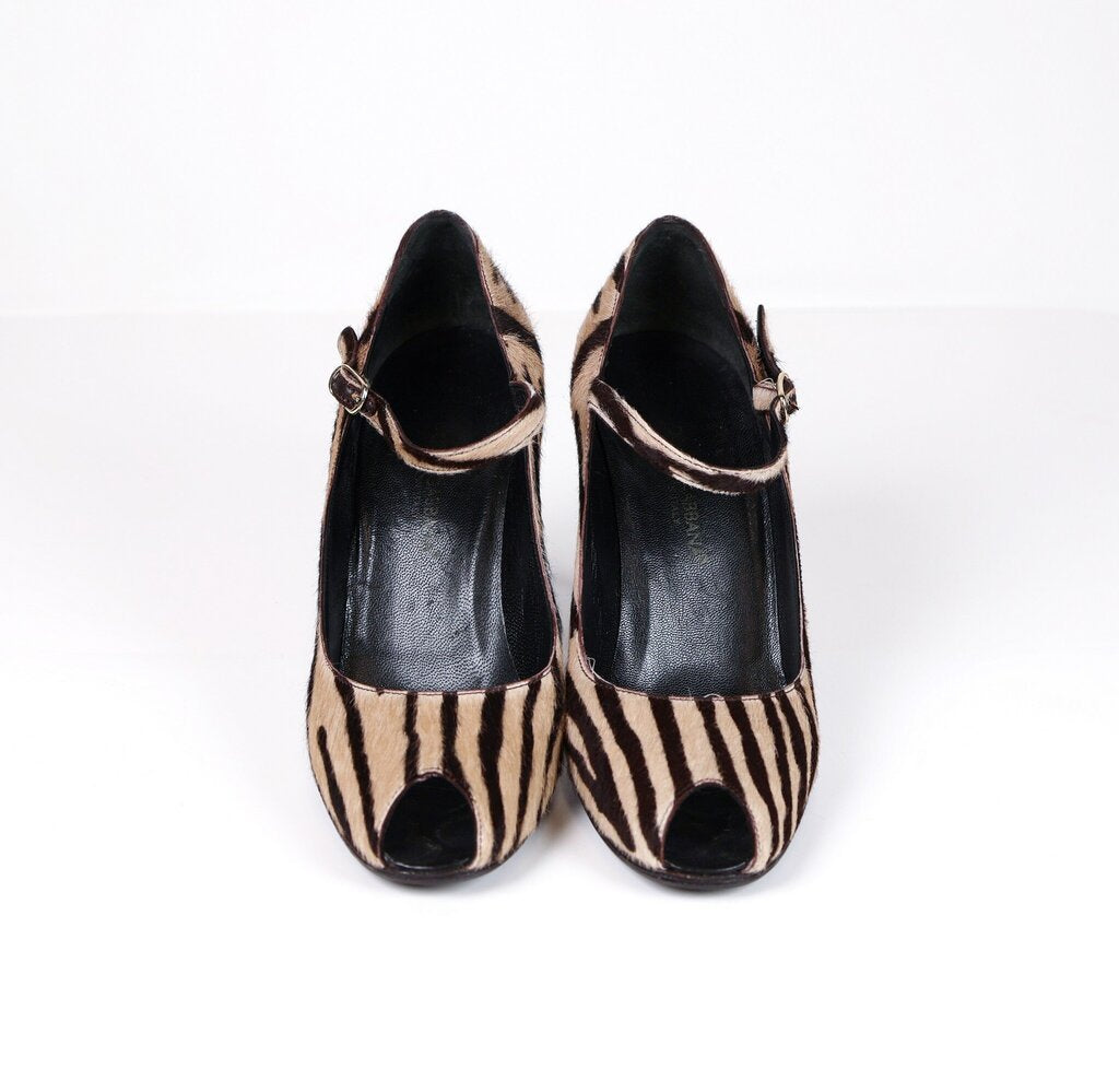 Brown Zebra Calf Hair Pumps (7.5)