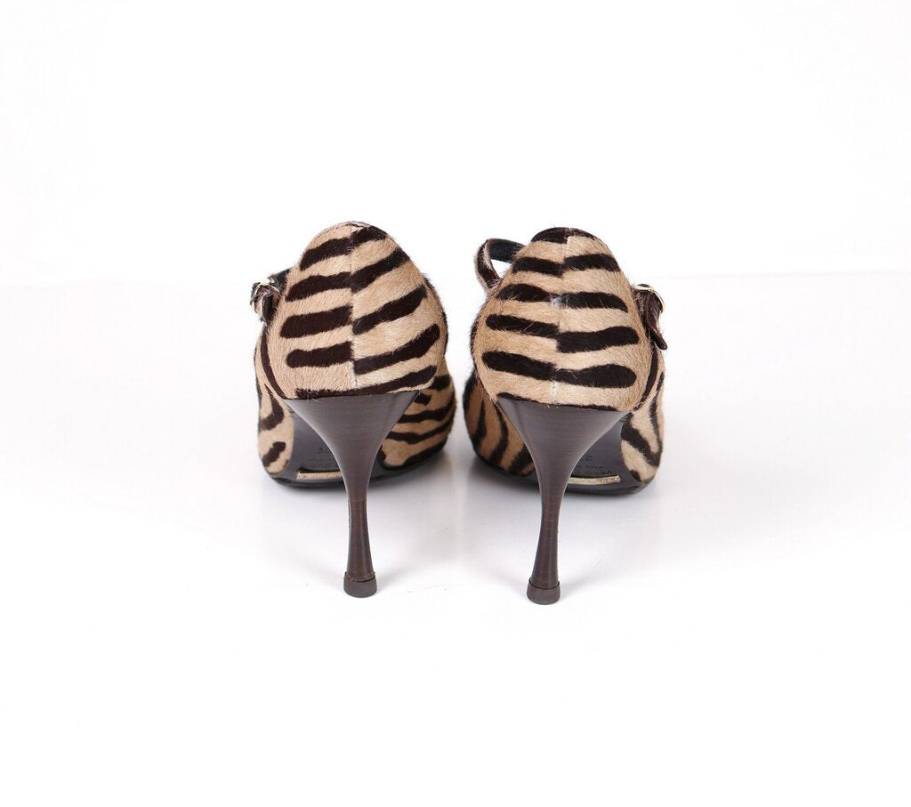 Brown Zebra Calf Hair Pumps (7.5)