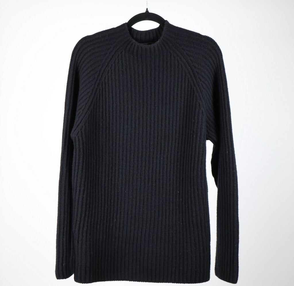 Men's Black Ribbed Mock Neck Sweater (L/52)