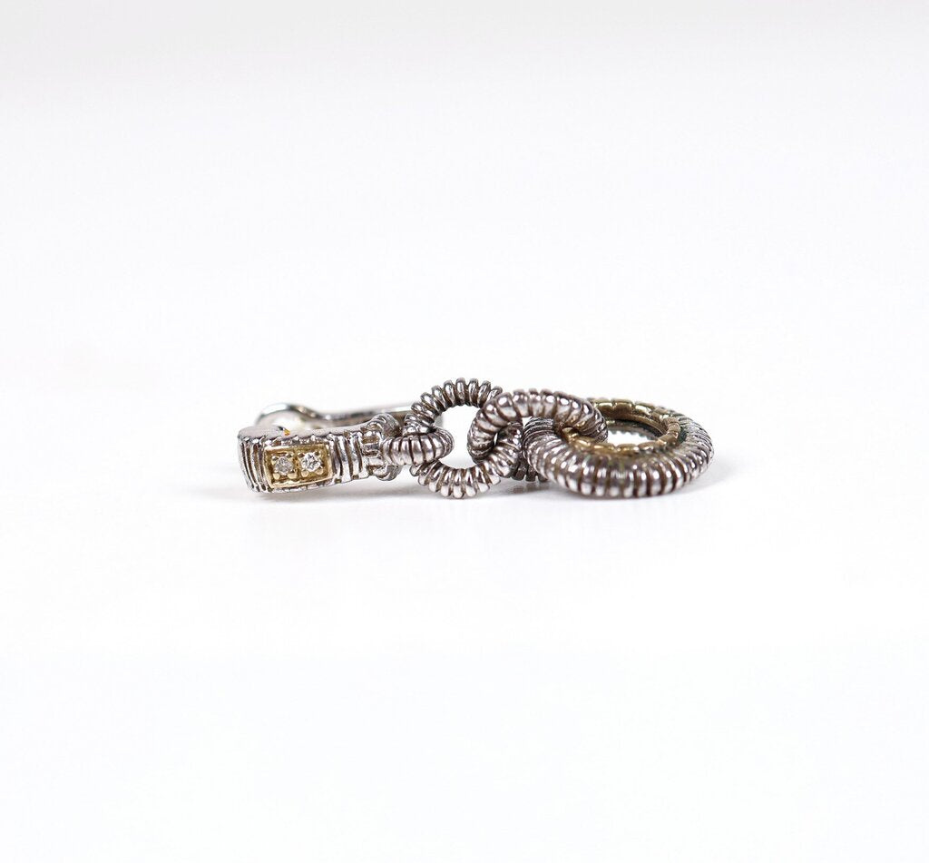 Sterling Gold and Diamond Earrings