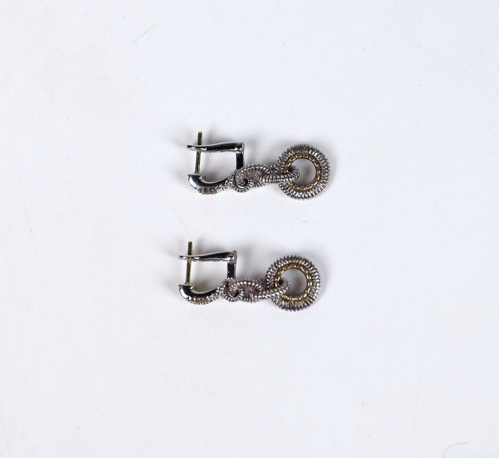 Sterling Gold and Diamond Earrings