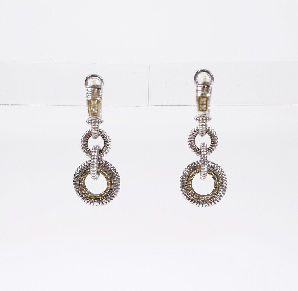 Sterling Gold and Diamond Earrings