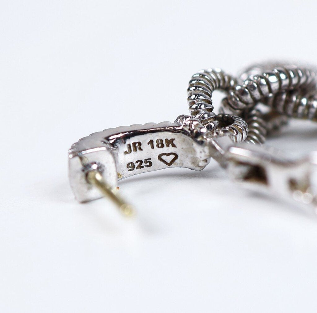 Sterling Gold and Diamond Earrings