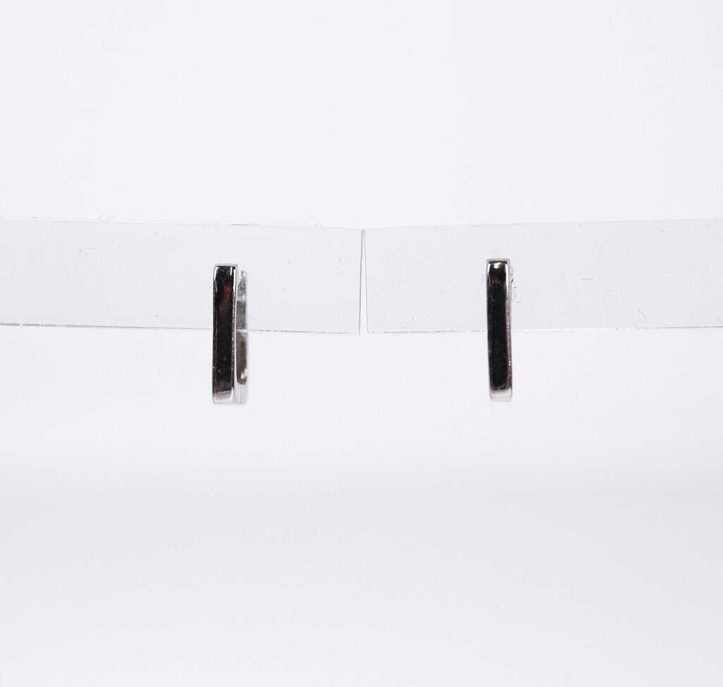 Sterling Hinged Square Huggie Hoops