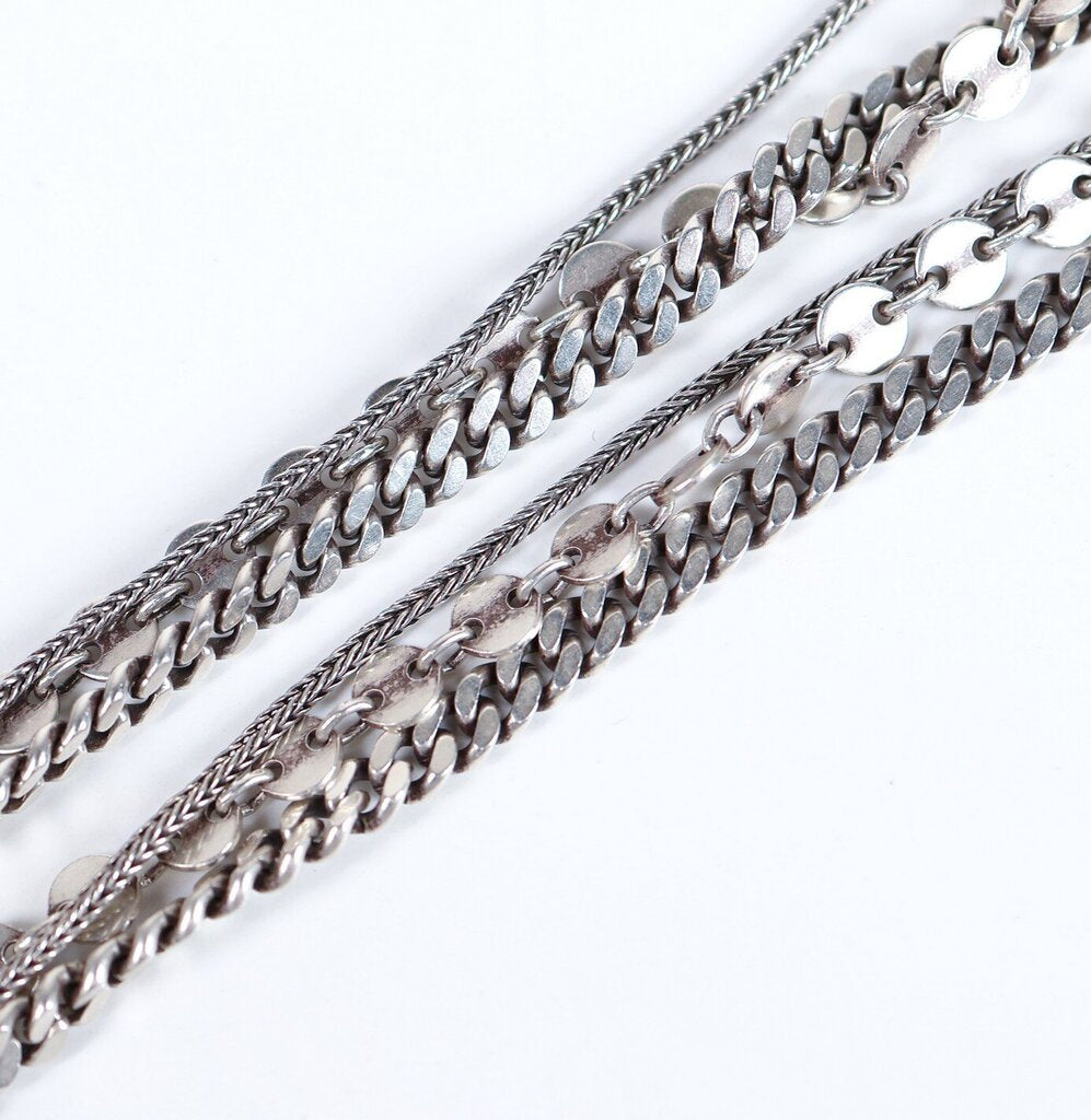 Sterling and Pearl Mixed Chain Bracelet