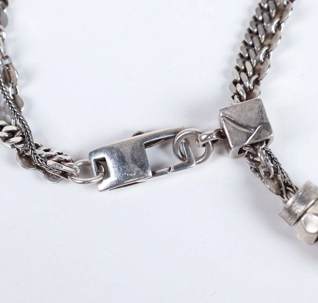 Sterling and Pearl Mixed Chain Bracelet
