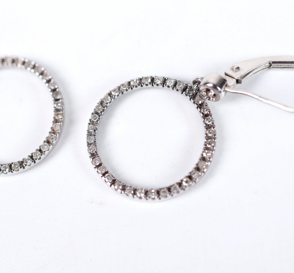 10K and Diamond Circle Earrings
