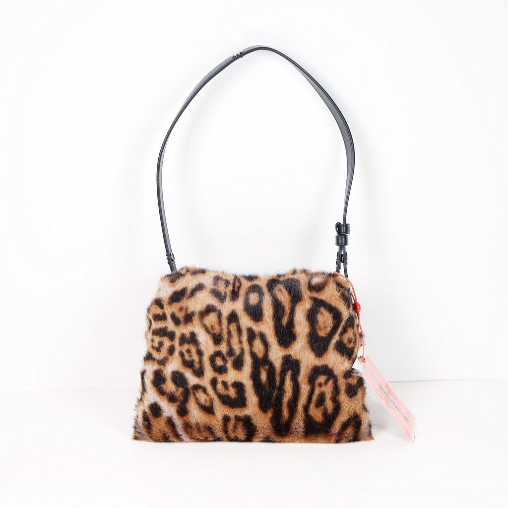 Faux Fur Cheetah Mini Puffen Bag
