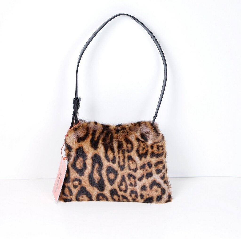 Faux Fur Cheetah Mini Puffen Bag