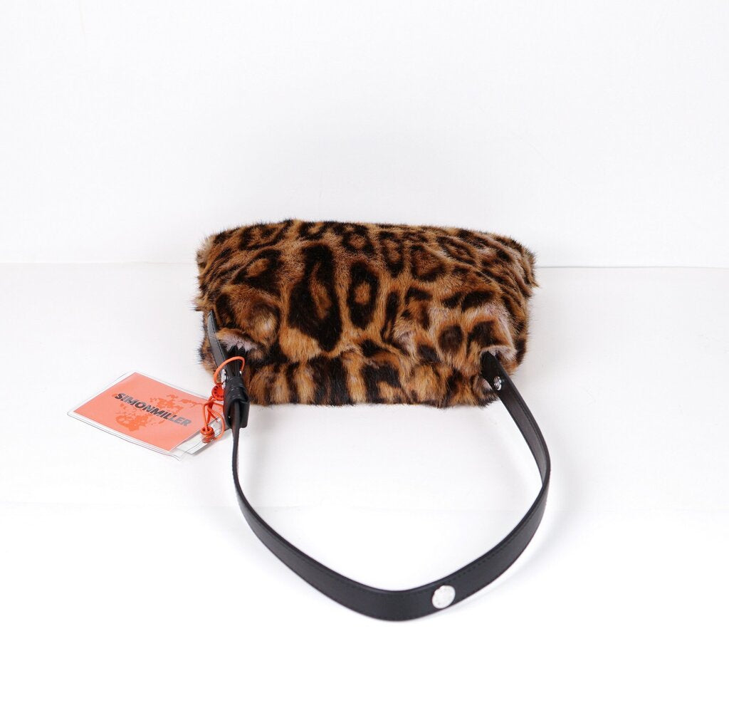 Faux Fur Cheetah Mini Puffen Bag
