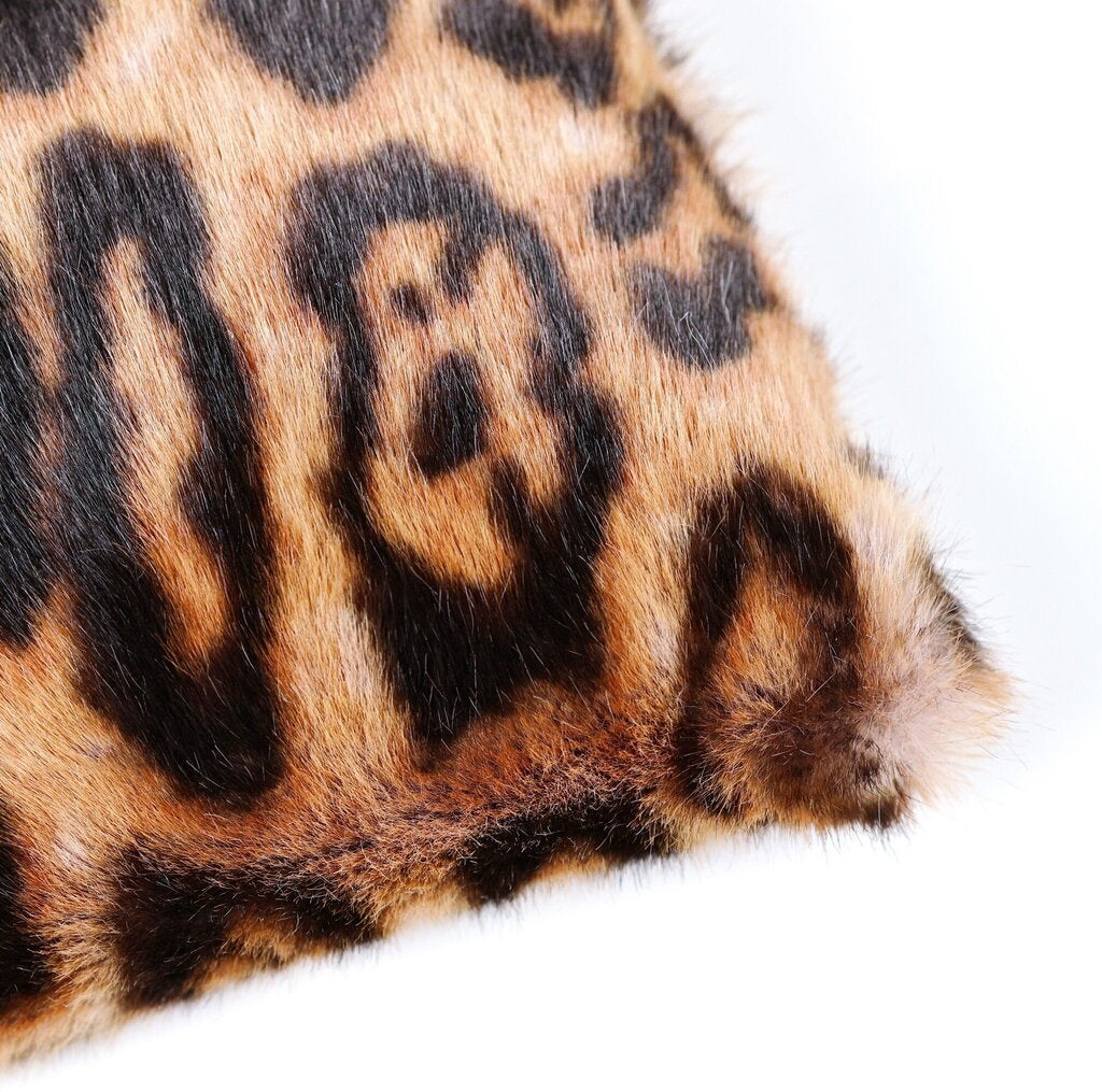 Faux Fur Cheetah Mini Puffen Bag