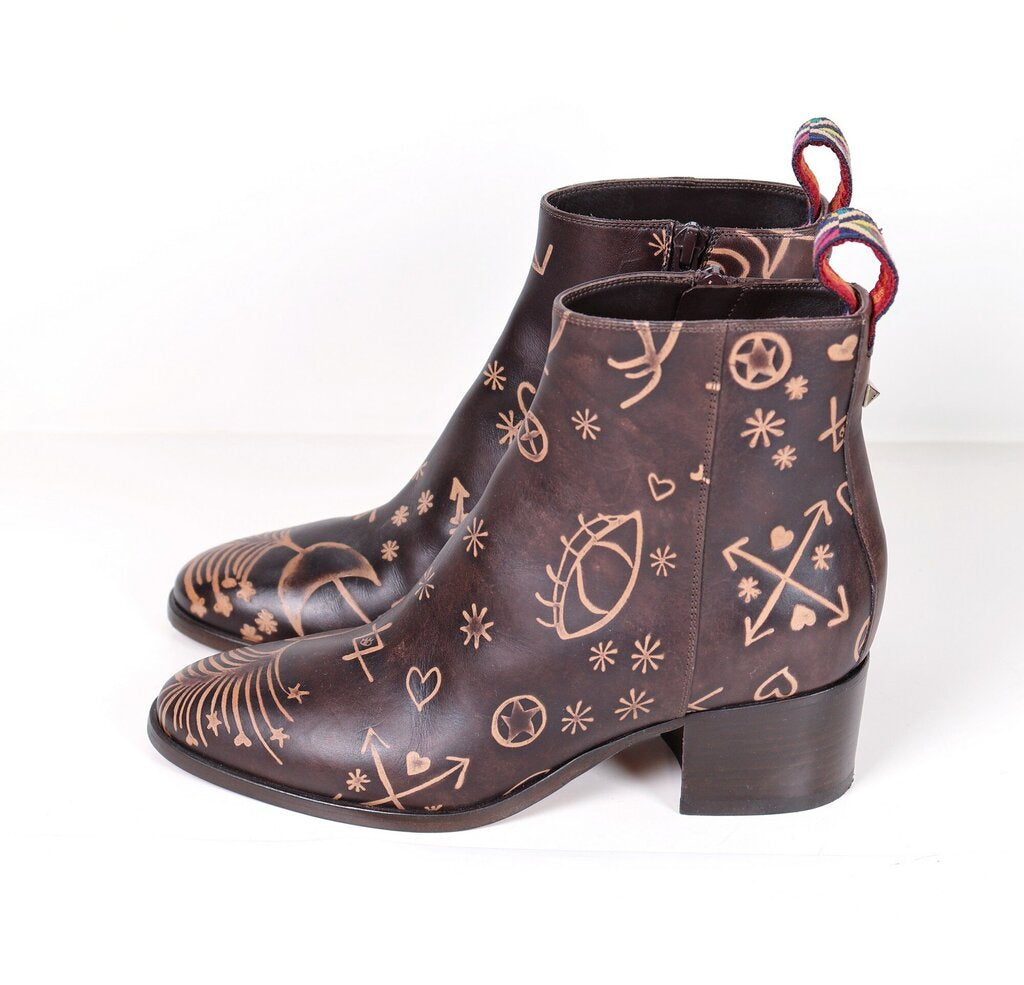 "Santeria" Brown Leather Bootie (6)