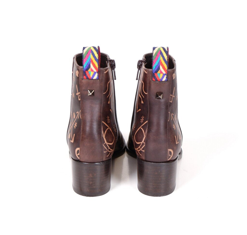 "Santeria" Brown Leather Bootie (6)