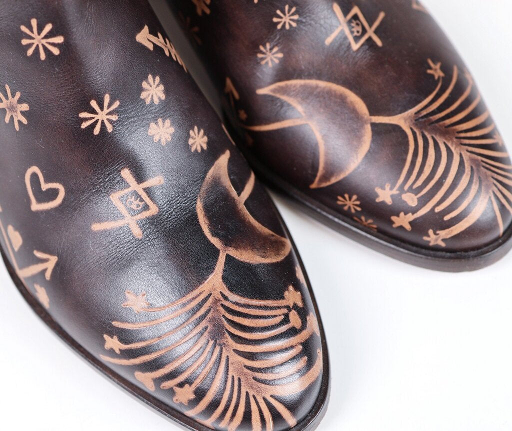 "Santeria" Brown Leather Bootie (6)