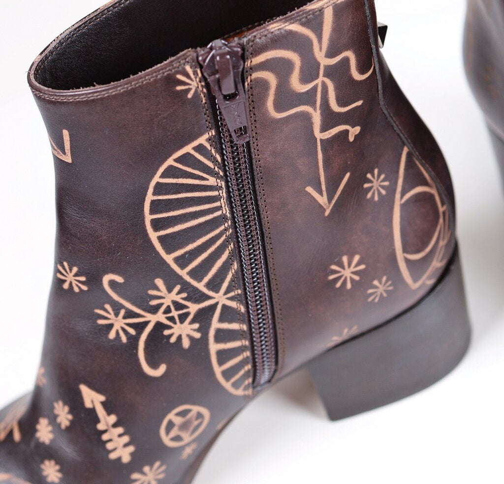 "Santeria" Brown Leather Bootie (6)