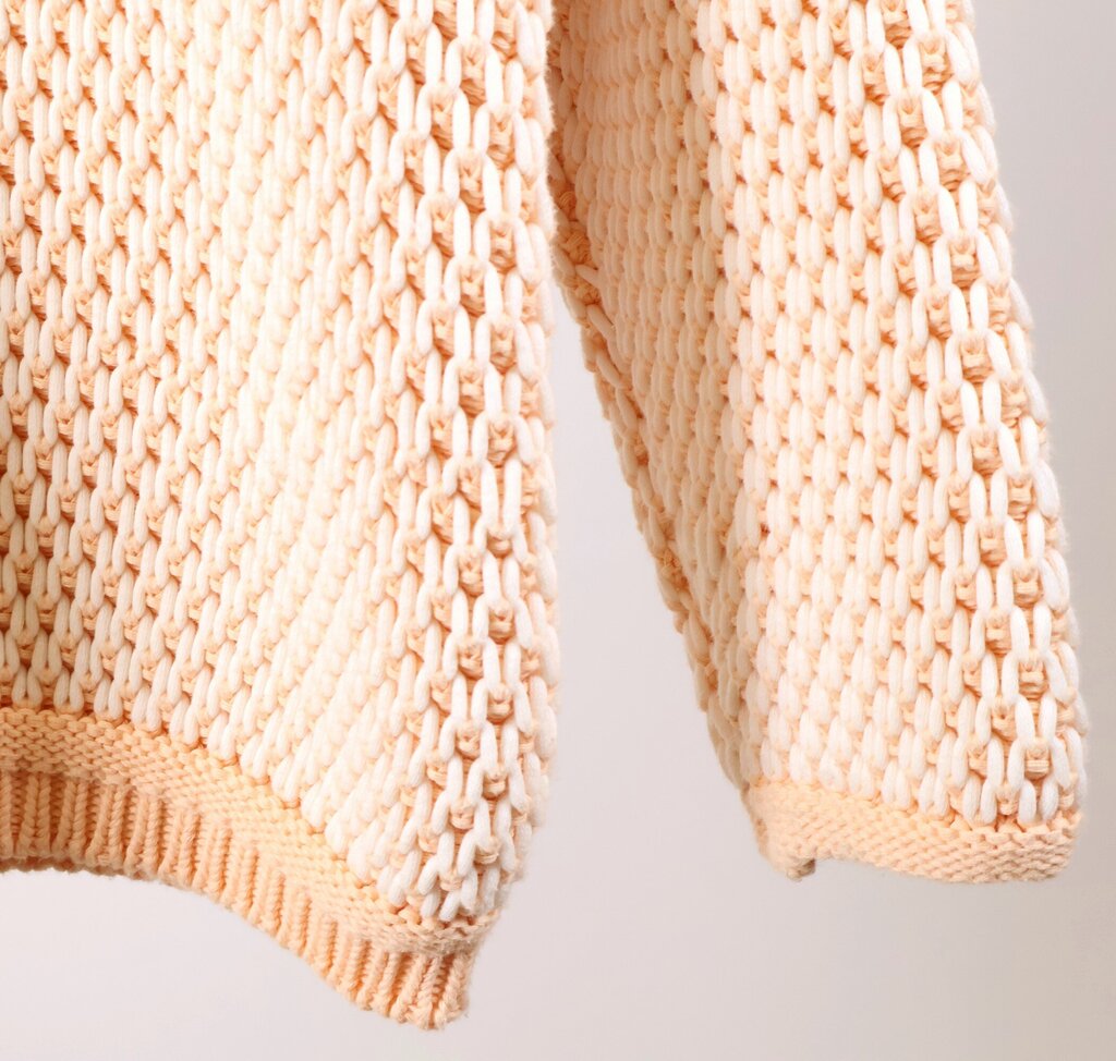 Peach and White Oversized Sweater (S)