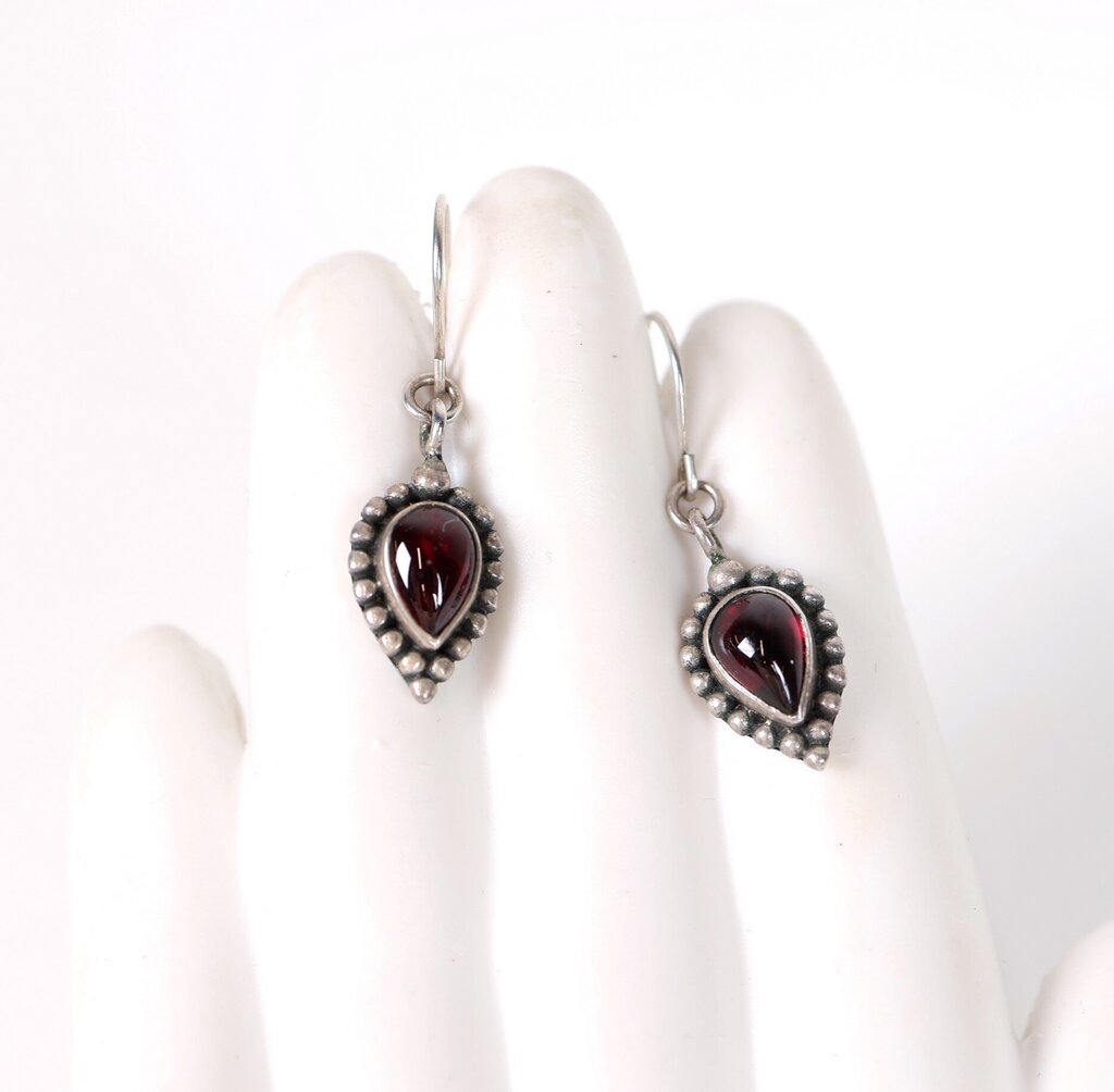 Sterling and Garnet Earrings