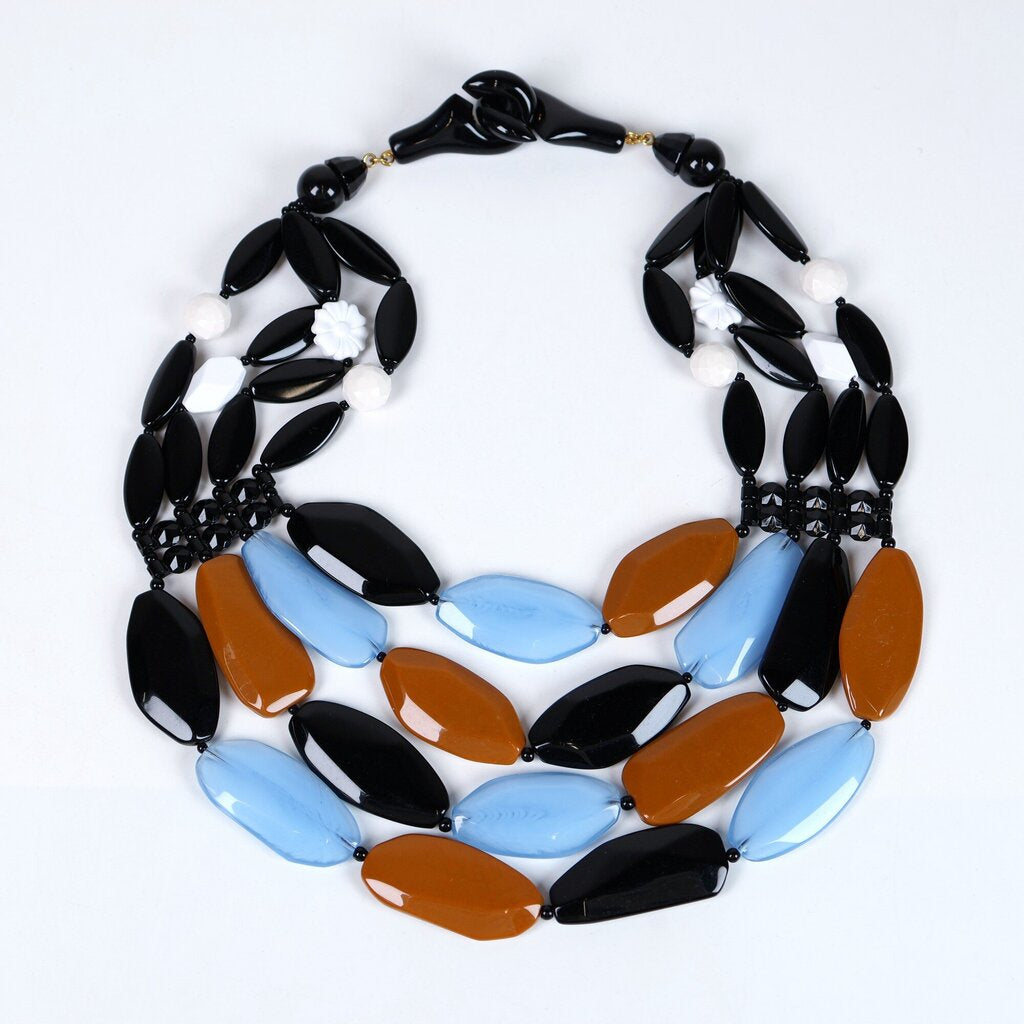'Laurel' Resin Necklace in Sky