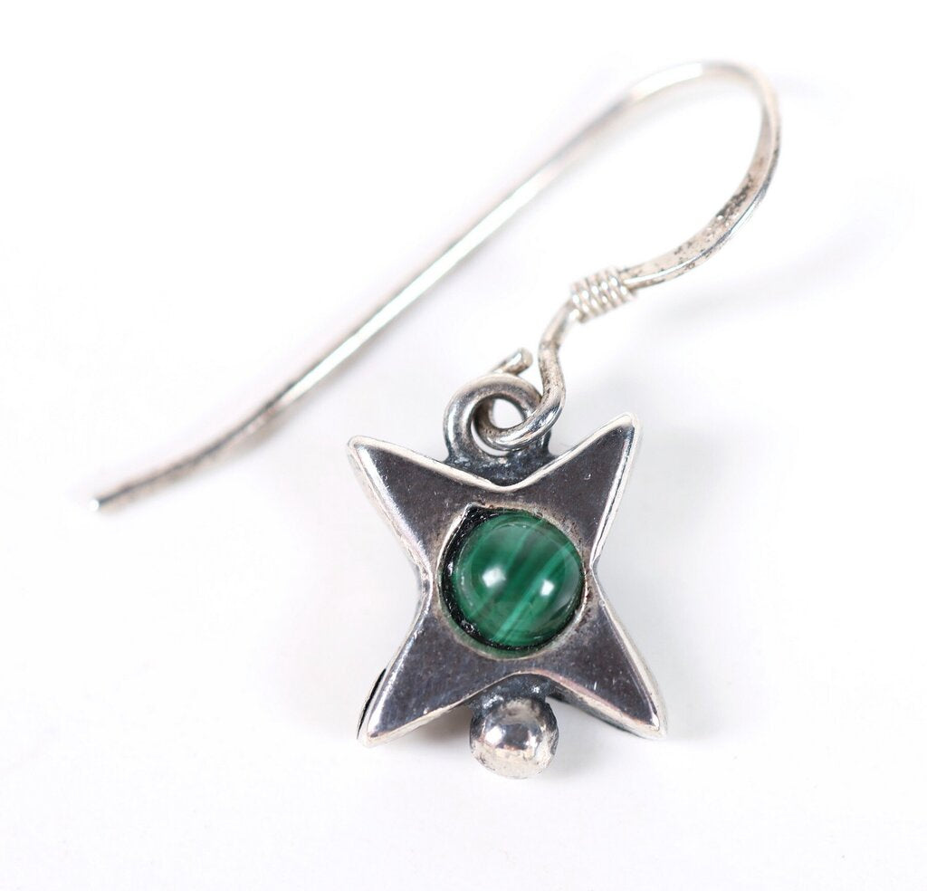 Sterling and Malachite 'Quasar' Earrings