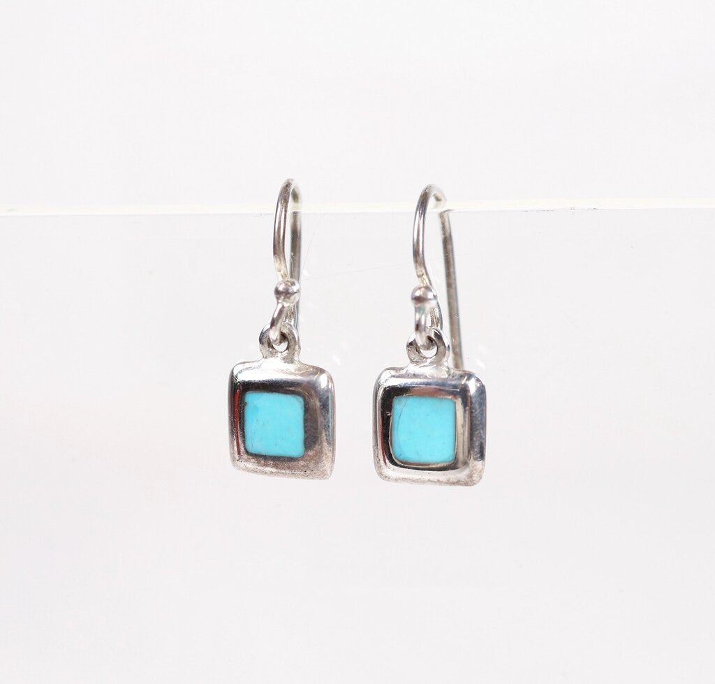 Sterling and Turquoise Resin Earrings