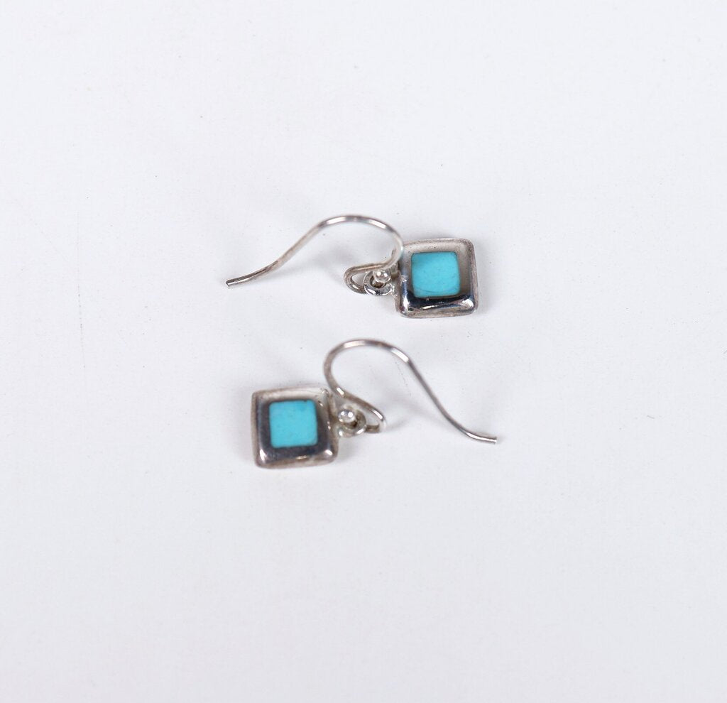 Sterling and Turquoise Resin Earrings