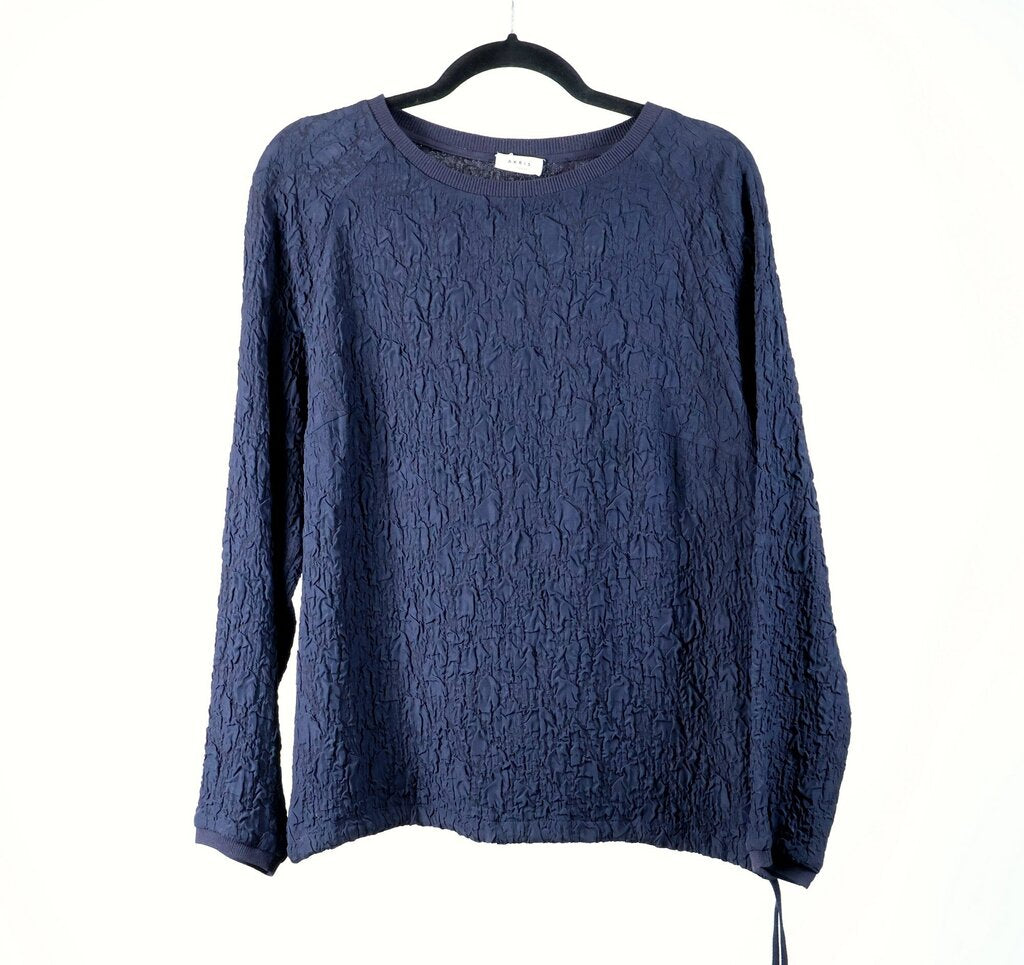 Navy Crinkle Texture Pullover (M/8)