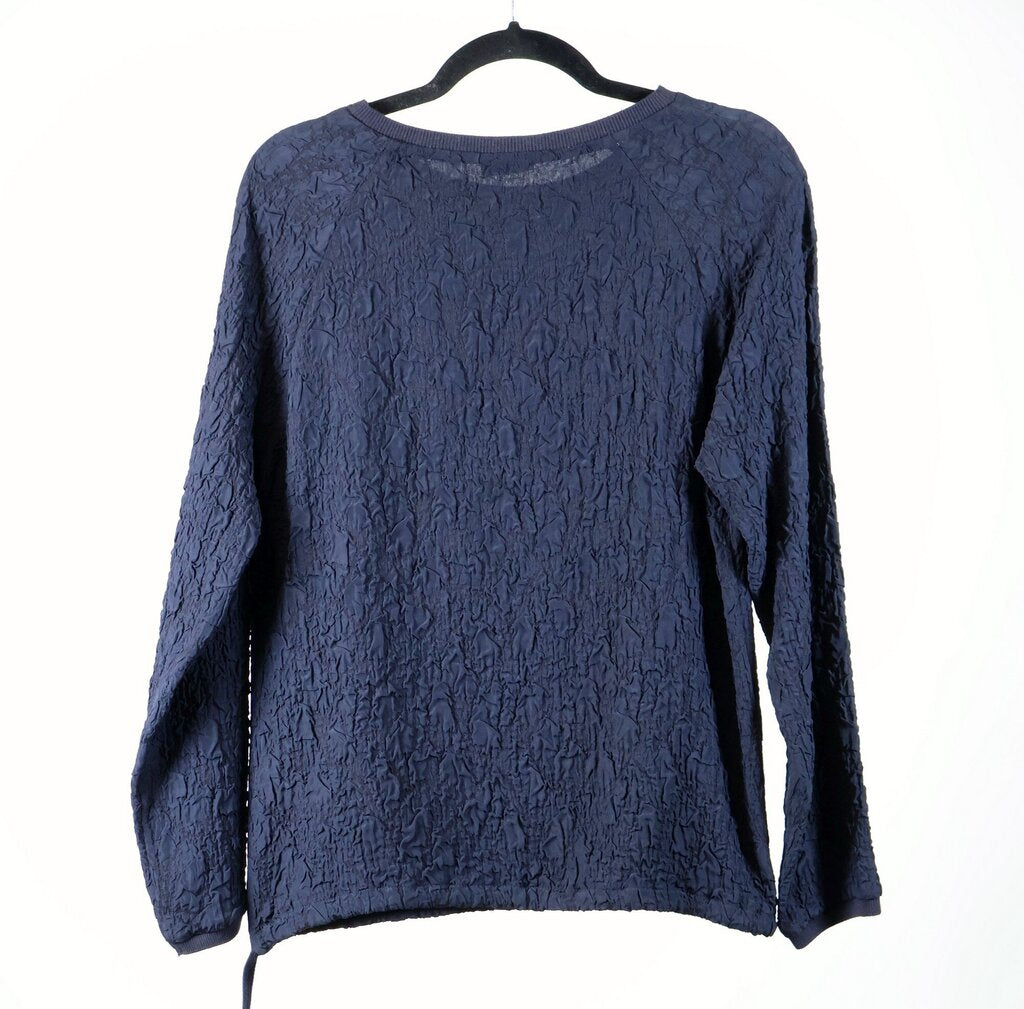 Navy Crinkle Texture Pullover (M/8)