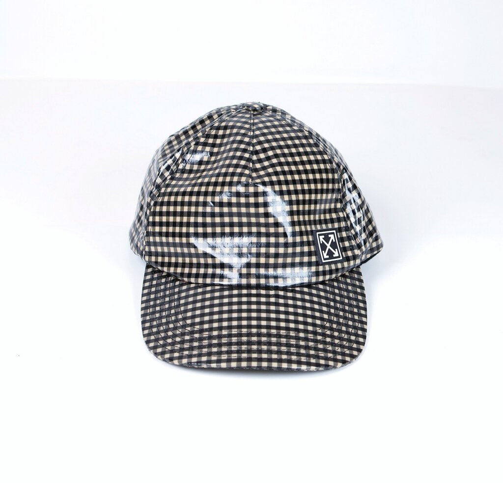 Tan and Black Checkered Rain Cap