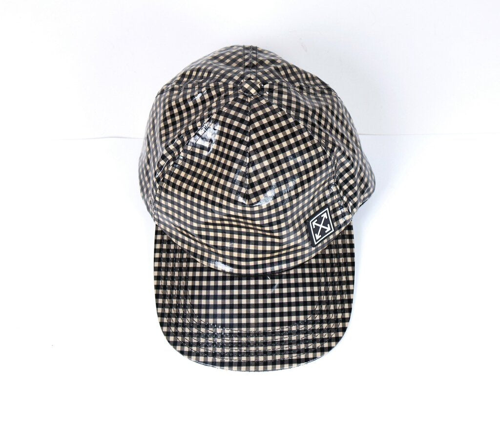 Tan and Black Checkered Rain Cap